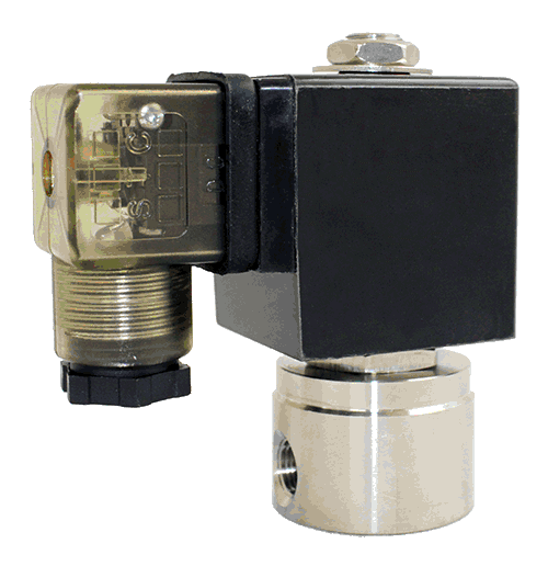 Válvulas solenoides de serie acero inoxidable STC 2H012-016, 2 vías, alta presión, actuación directa, normalmente cerradas.